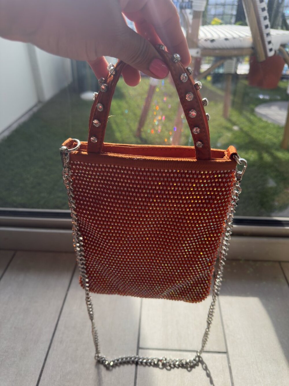 ZARA Mesh Diamond Mini Evening Bag